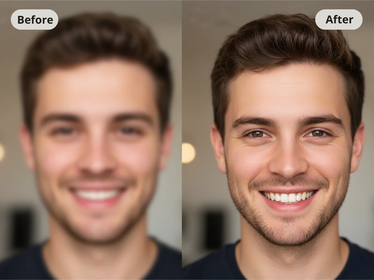 aiupscaler.org ai image upscaler portrait sharpness improvement before and after